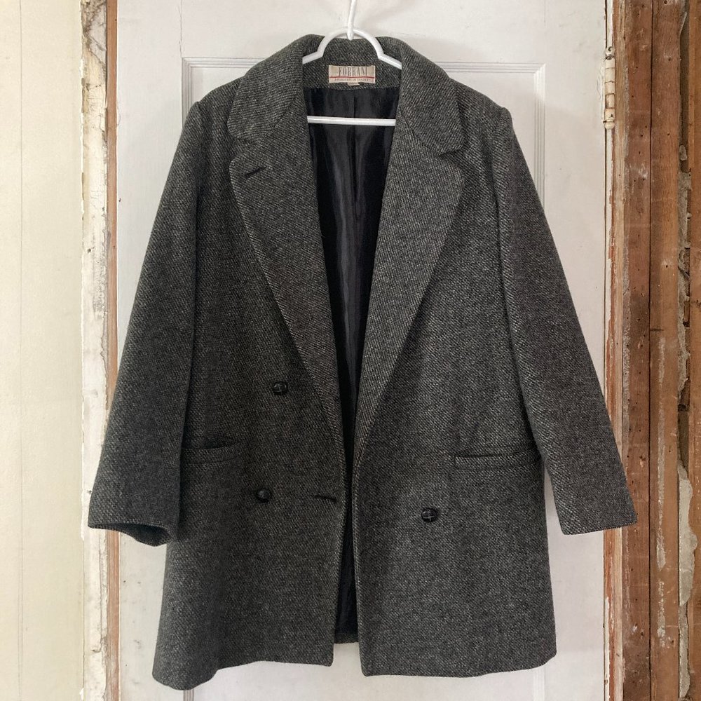 Vintage Wool Coat - Heathered Gray; Forrani